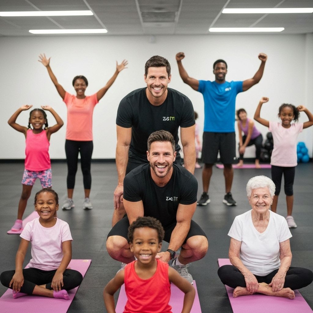 ZAS-Fit founder with community members